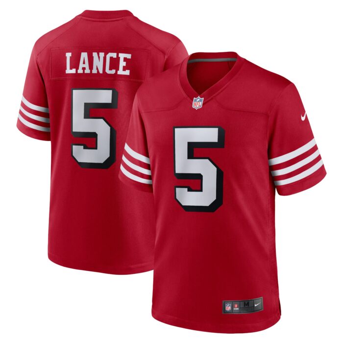 Men’s San Francisco 49ers Trey Lance Nike Scarlet Alternate Game Jersey