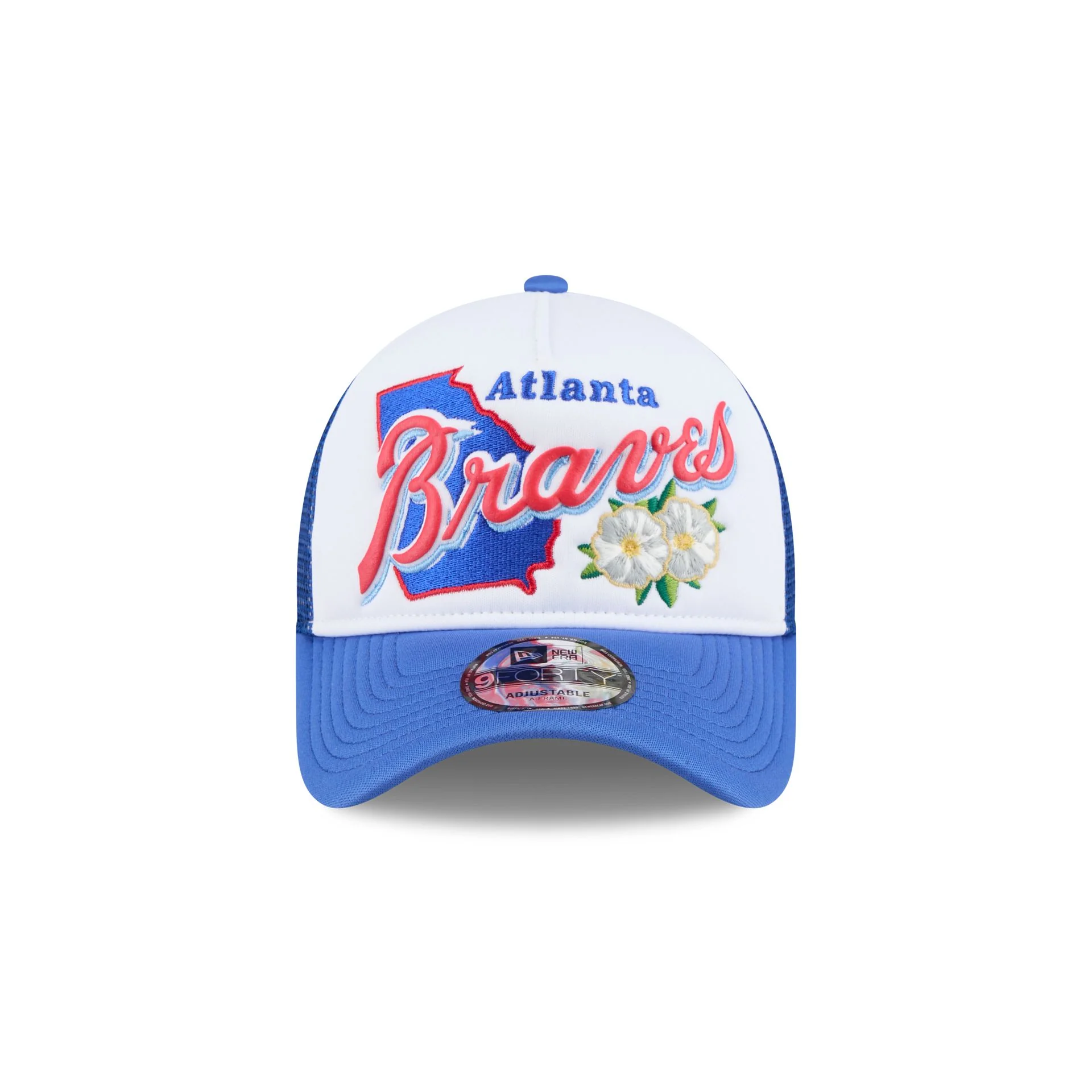 Atlanta Braves State Flower 9FORTY A-Frame Trucker Hat