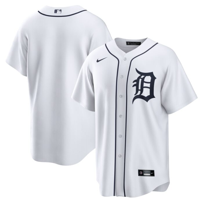 Men’s Detroit Tigers Nike White Home Replica Team Jersey