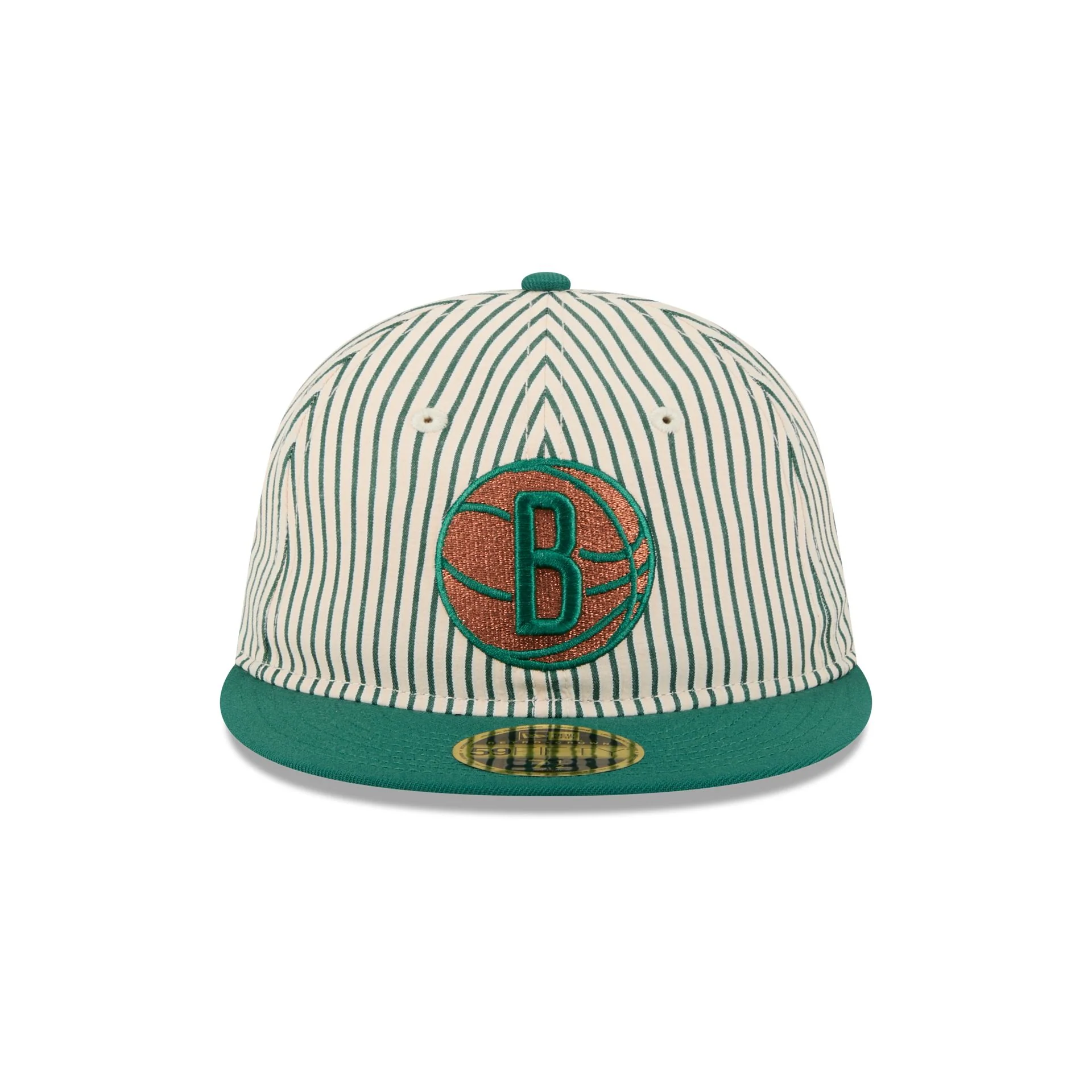 Just Caps Seersucker Brooklyn Nets Retro Crown 59FIFTY Fitted Hat