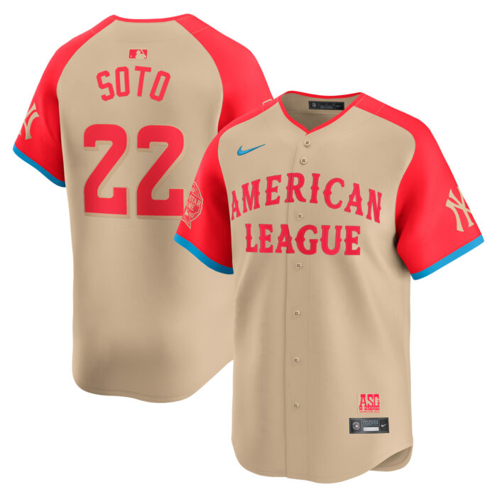 Men’s American League Juan Soto Nike Cream 2024 MLB All-Star Game Limited Player Jersey
