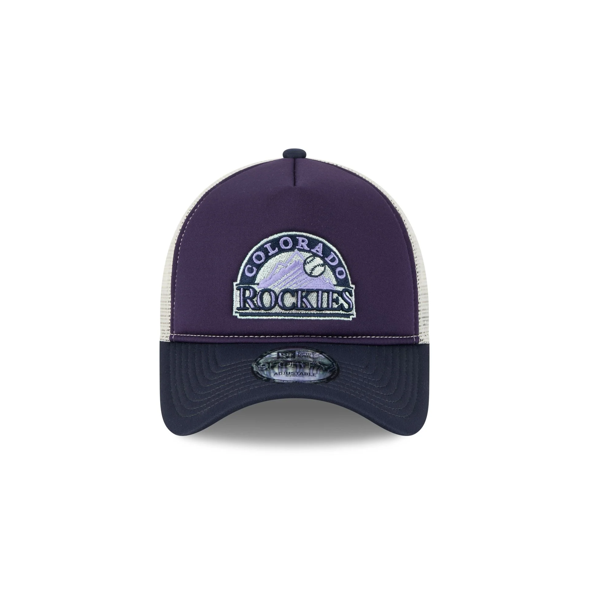 Colorado Rockies Navy Purple 9FORTY A-Frame Trucker Hat