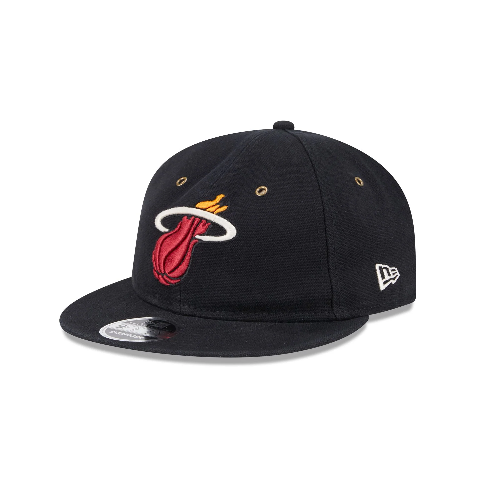 Miami Heat Cotton Canvas Retro Crown 9FIFTY Adjustable Hat
