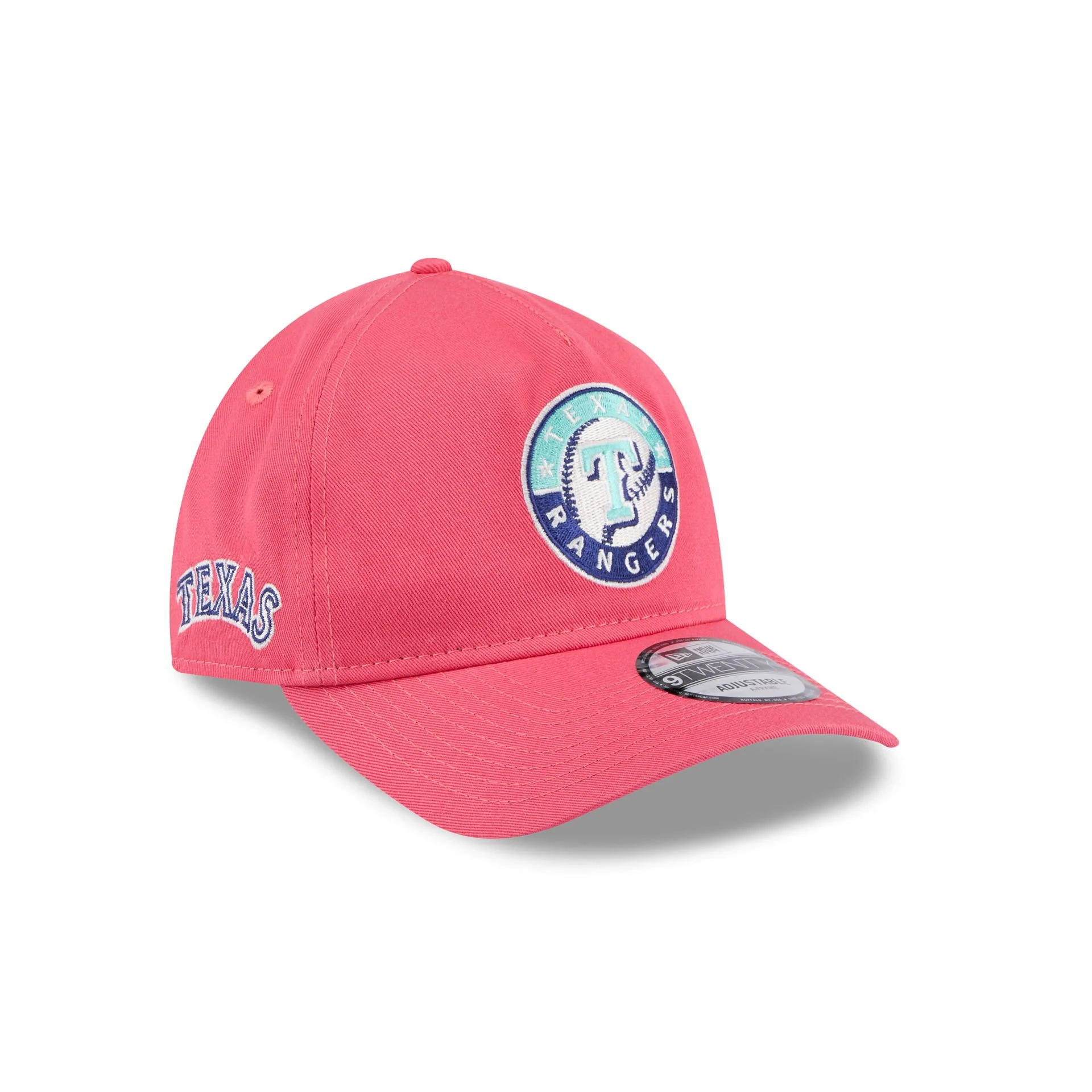 Texas Rangers Coral 9TWENTY A-Frame Adjustable Hat