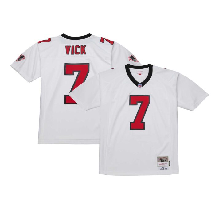 Men’s Atlanta Falcons Michael Vick Mitchell & Ness White Legacy Replica Jersey