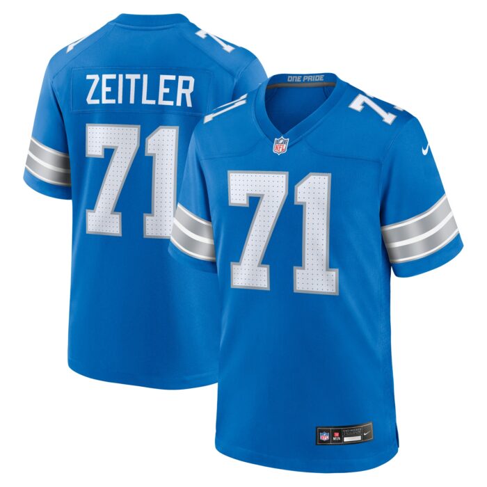 Men’s Detroit Lions Kevin Zeitler Nike Blue Game Jersey