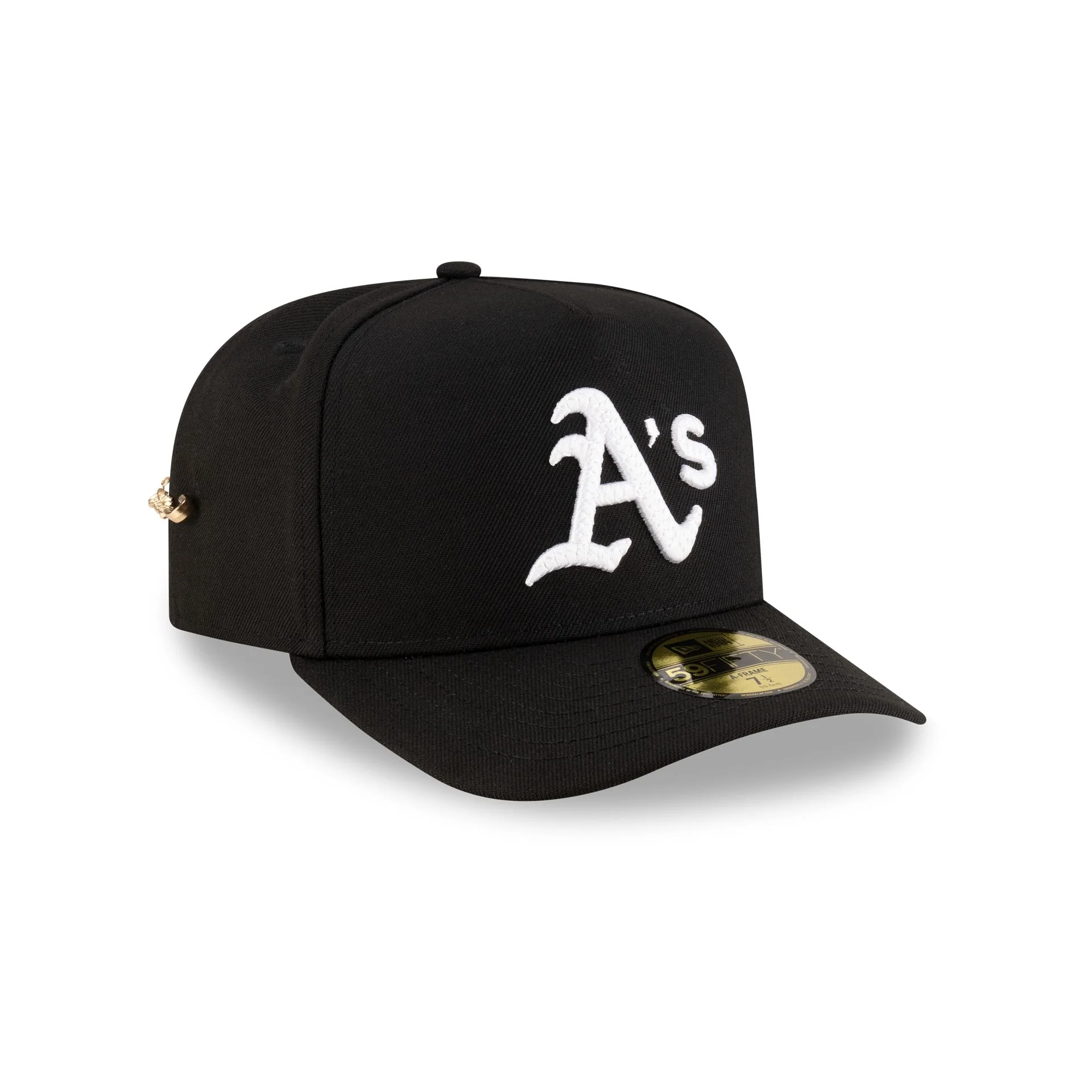 Athletics Black Script Safety Pin 59FIFTY A-Frame Fitted Hat