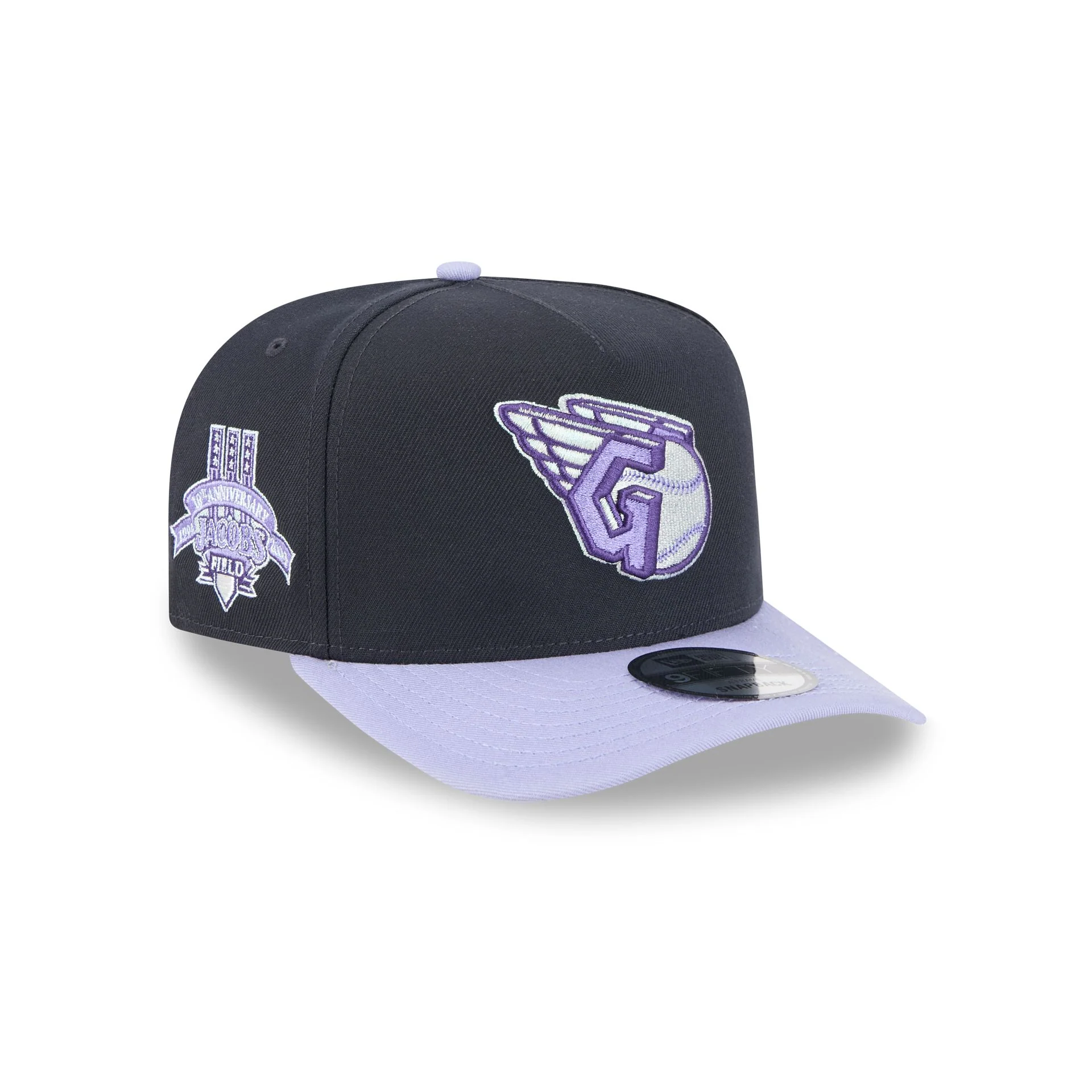Cleveland Guardians Navy Lavender 9FIFTY A-Frame Snapback Hat
