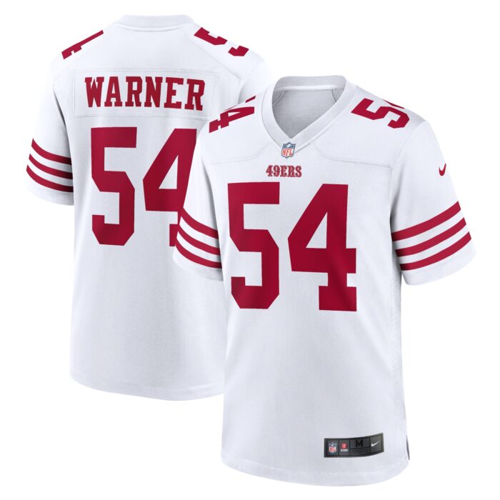 Men’s San Francisco 49ers Fred Warner Nike White Player Game Jersey