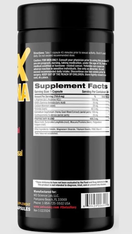 MD Science Labs Max Stamina, Sexual Performance Enhancer, 30 Capsules - DragonVitality