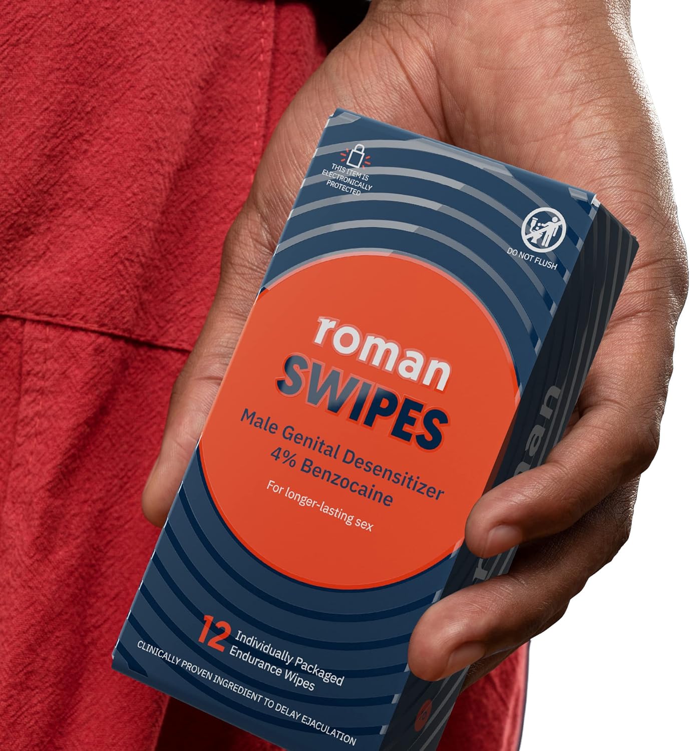 ROMAN Swipes | Fast-Acting, Convenient, Over-The-Counter Wipes Increase Stamina, Formulated with 4% Benzocaine, Features Discreet Packaging | 12-Pack - DragonVitality