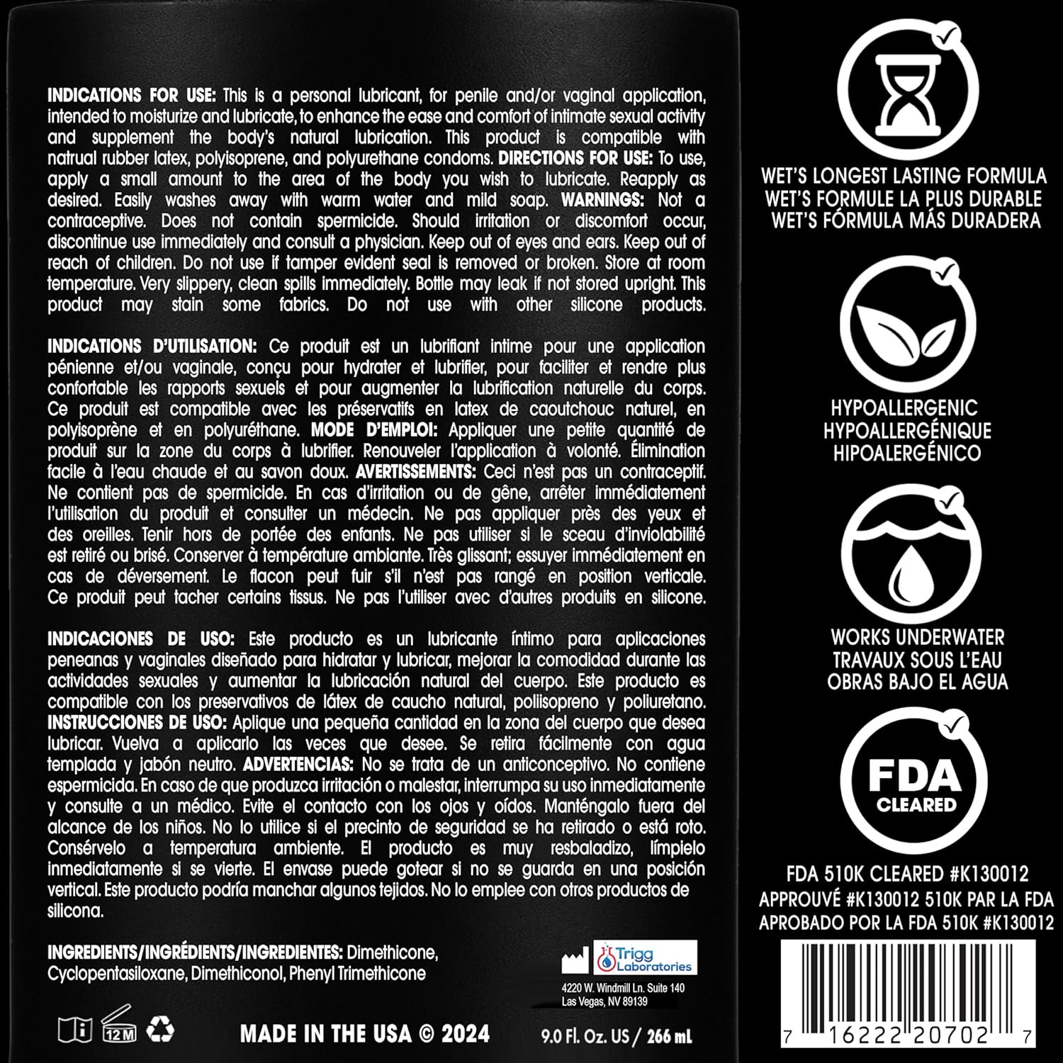 Wet Platinum Silicone-Based Personal Lubricant | Ultra Smooth, Super Slick, Hypoallergenic, Long-Lasting Performance, Waterproof Formula| Lube for Men, Women & Couples, 4.2 fl oz - DragonVitality