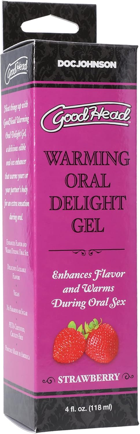 Doc Johnson GoodHead - Warming Oral Delight Gel - Strawberry - 4 fl. oz. (118 ml) - DragonVitality