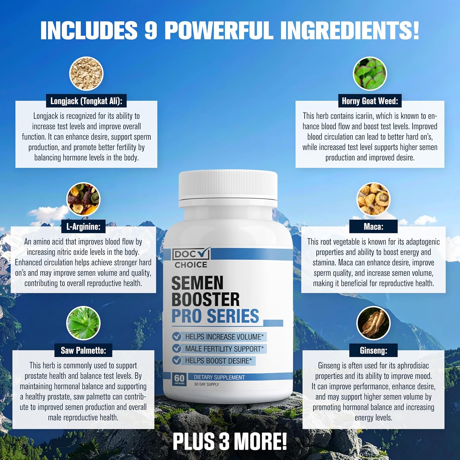 Semen Volume Booster PRO Series for Men - Pills for Men Fast Acting Blood Flow, Enhance Load Size, Healthier Taste & Fertility Support | 3rd Party Tested Supplement - 60 Pills for Adults - DragonVitality