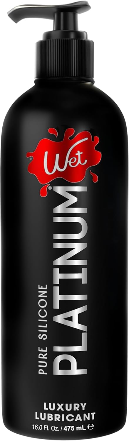 Wet Platinum Silicone-Based Personal Lubricant | Ultra Smooth, Super Slick, Hypoallergenic, Long-Lasting Performance, Waterproof Formula| Lube for Men, Women & Couples, 4.2 fl oz - DragonVitality