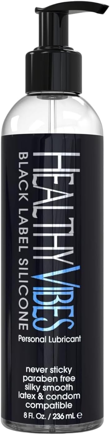 Black Label Silicone Based Personal Lubricant- Lasts Long & Easy to Clean, Water Resistant Lube, Lubricant for Privacy Safe for Most Skin Types- 8 oz - DragonVitality
