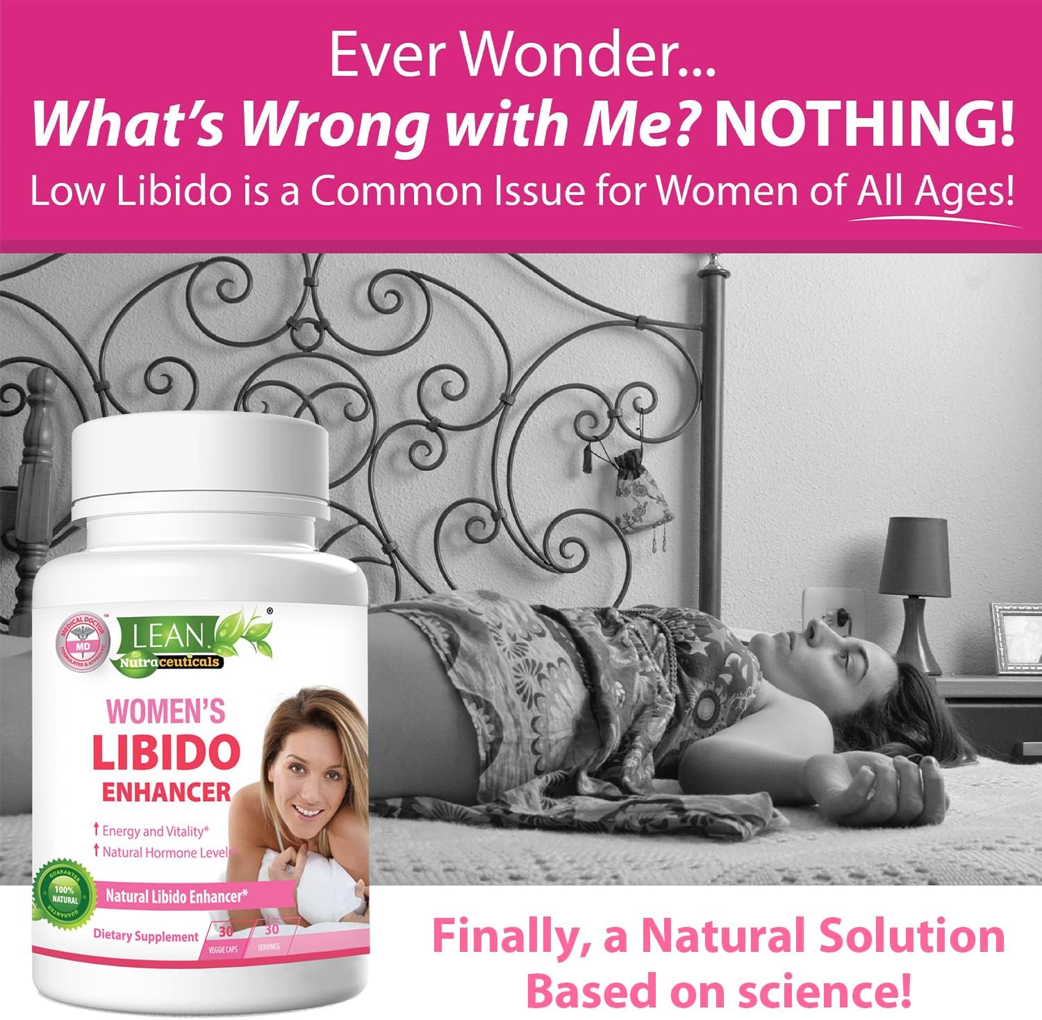 Libido Booster for Women, Maca Root Fenugreek Tongkat Ali Horny Goat Weed Female Energy Enhancer, Hormone Harmony Balance Mood Support Menopause Panax Ginseng DHEA Boron Supplement Pills, 30 Capsules - DragonVitality