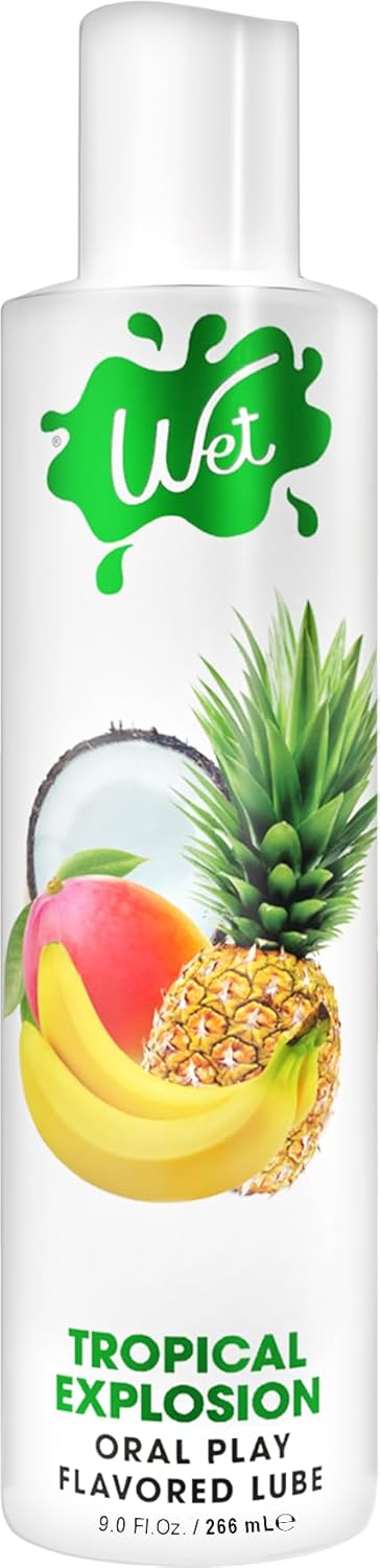 Wet Sexy Strawberry Premium Flavored Edible Lube for Men, Women and Couples | Long-Lasting, Condom Safe, Sugar Free, 9 fl oz - DragonVitality