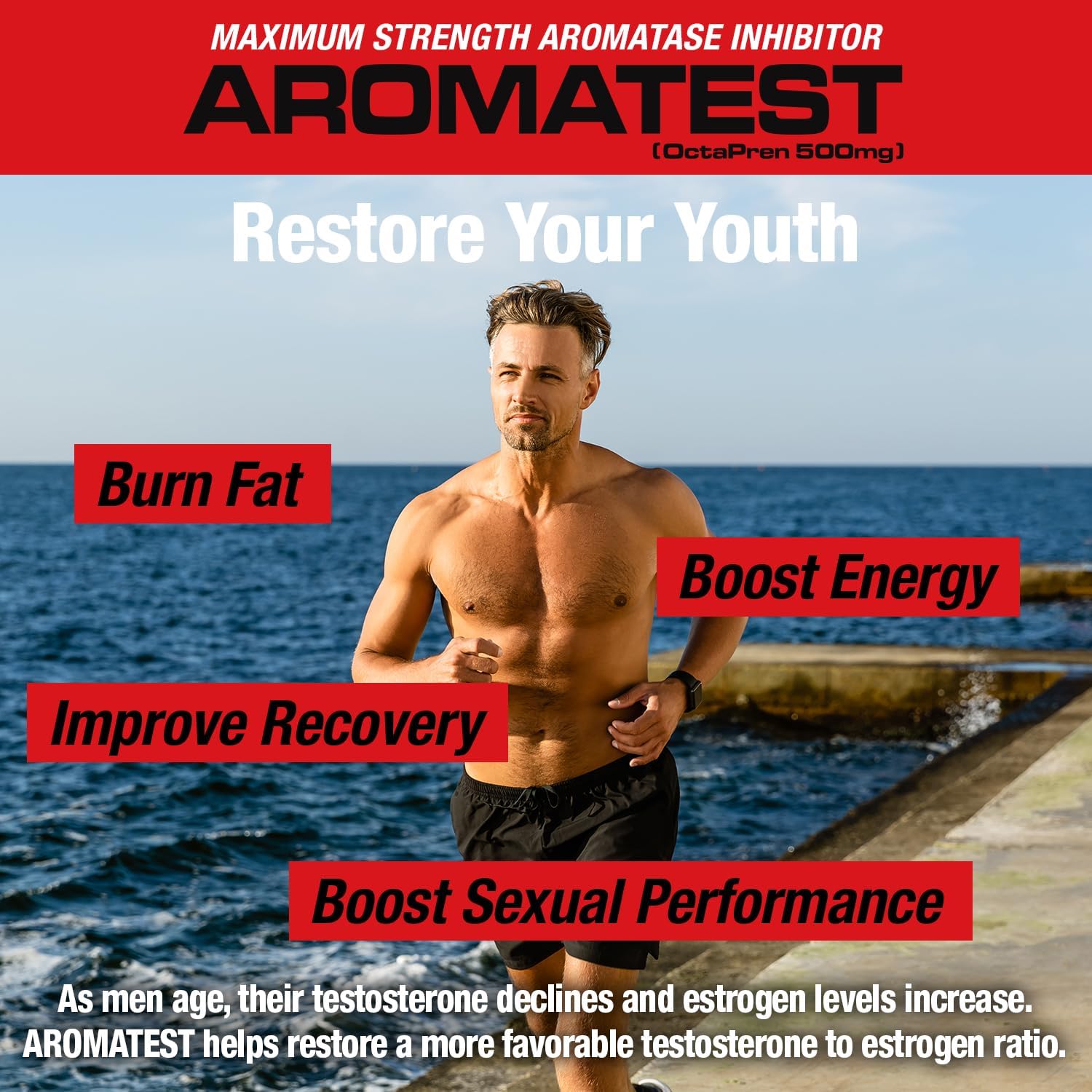 MuscleMeds AROMATEST Testosterone Booster & Aromatase Inhibitor, Lowers Estrogen, Supports Muscle Building & Strength, Anti-Aging Hormone Replacement for Men, 30 Liquid caps - DragonVitality