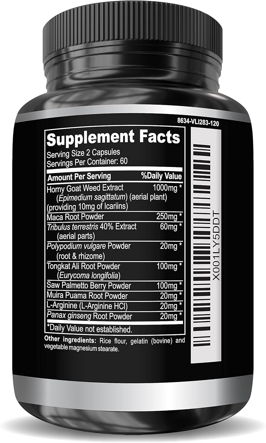 Super Strength 1590mg Horny Goat Weed 120 Capsules With Maca Arginine & Ginseng - Naturally Boost your Health, Workout Performance, Endurance & Energy, Joint Health For Men & Women (120C) - DragonVitality