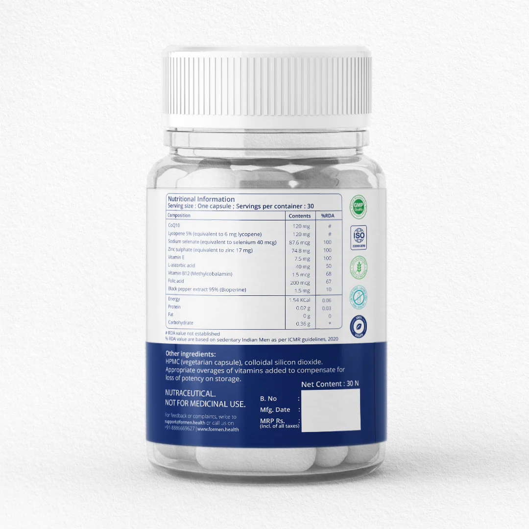 FERTIQ-10 Male Fertility Capsules – CoQ10, Lycopene & Antioxidants - DragonVitality