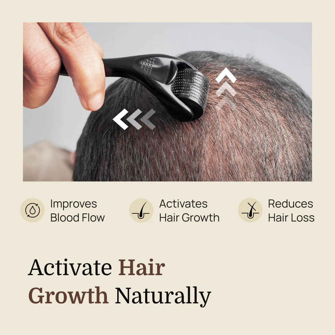 Derma Roller for Hair Growth – 540 Titanium Needles for Scalp & Beard - DragonVitality