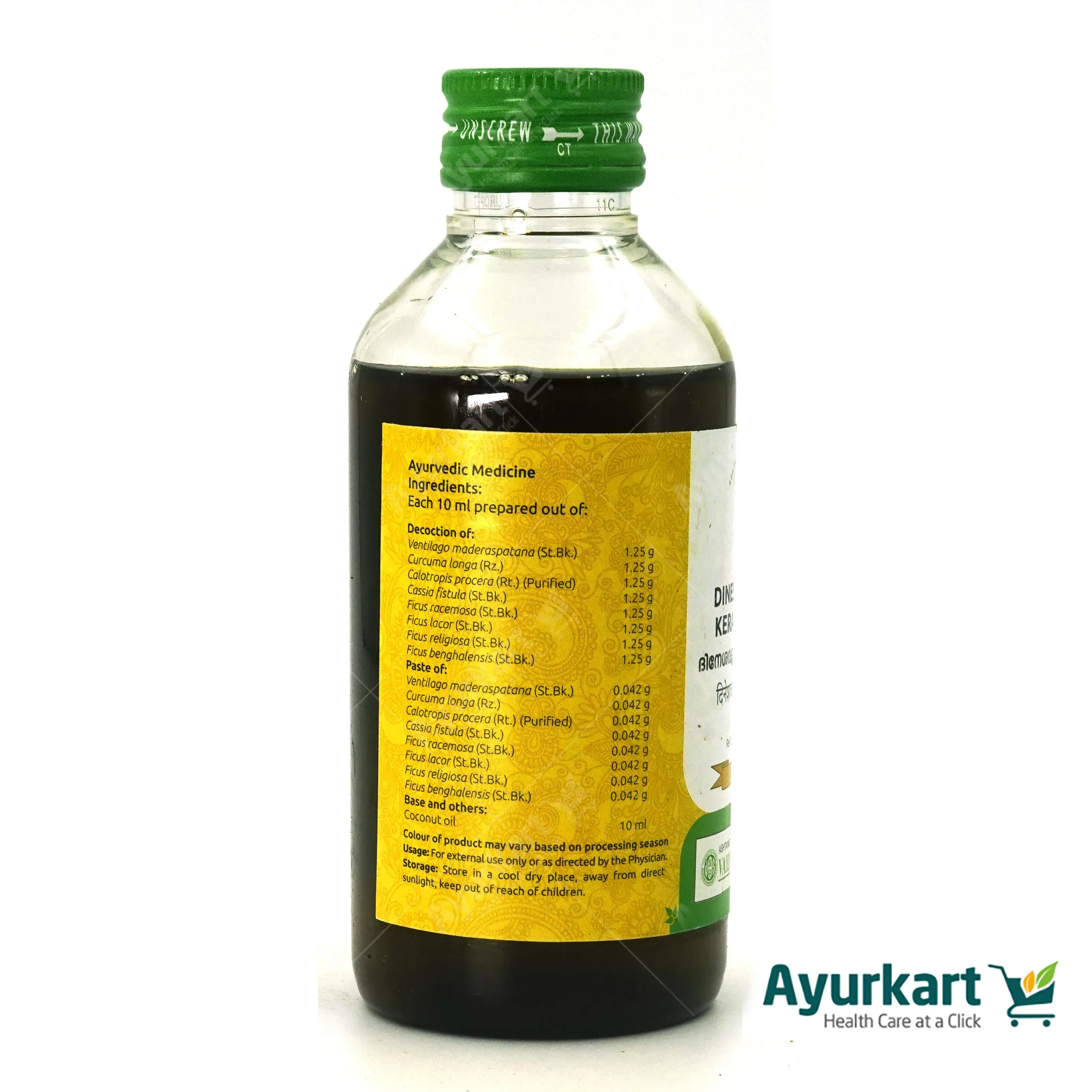 Dinesavalyadi Kera Thailam - 200ML - Vaidyaratnam - DragonVitality