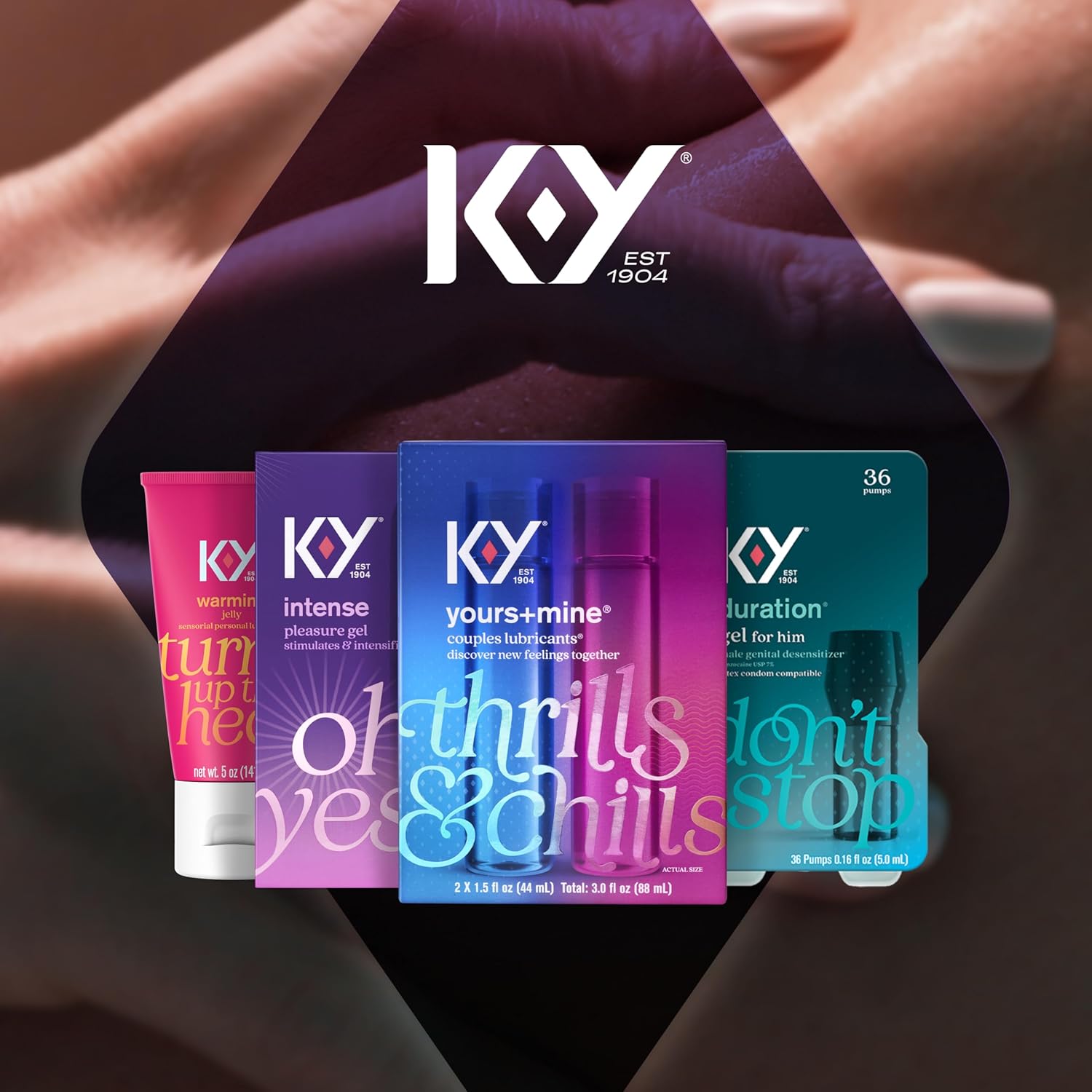 K-Y & Mine Couples Lubricant, Personal Lubricant & Intimate Gel, Sex Lube, Clear, 3 Fl Oz - DragonVitality