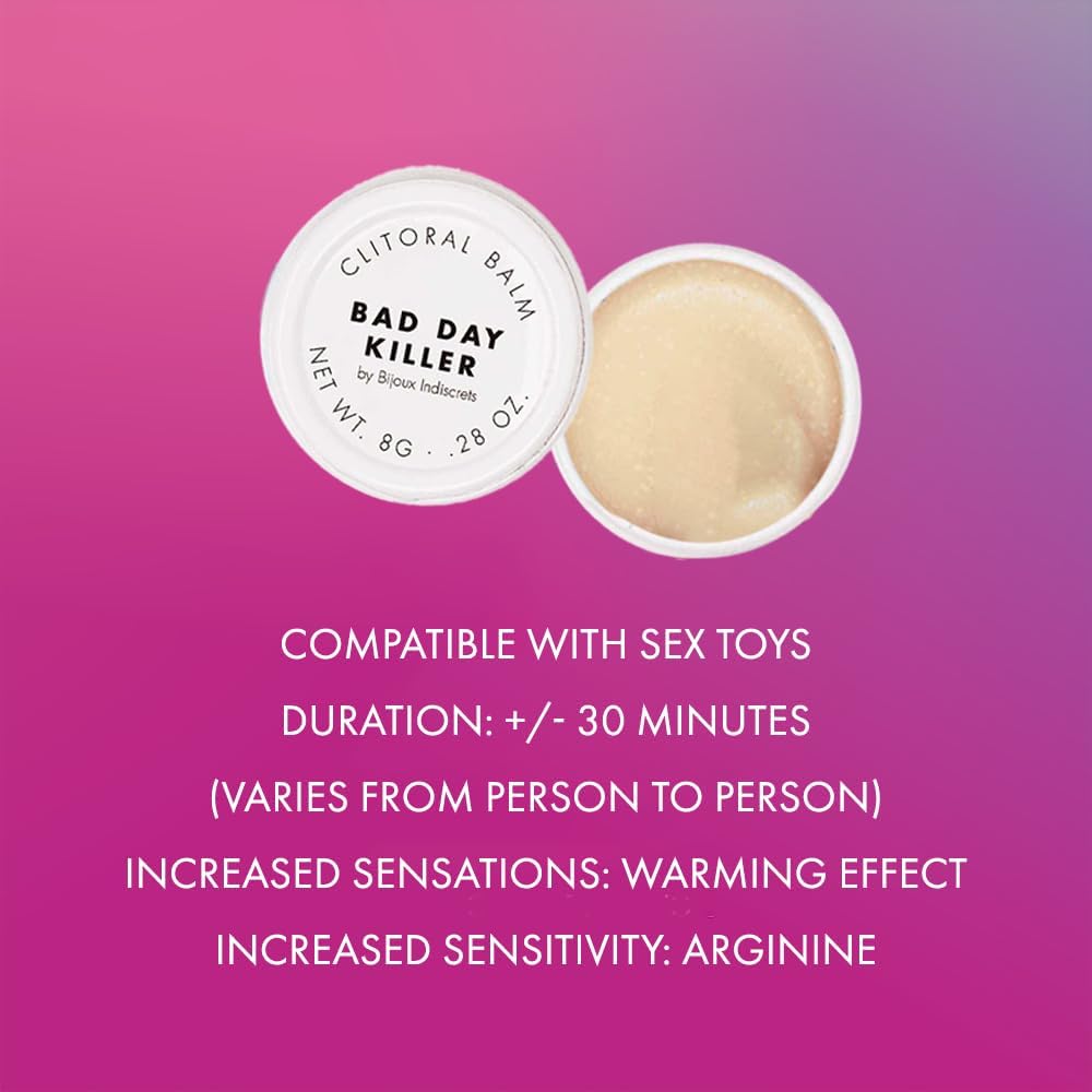 Bijoux Indiscrets Bad Day Killer Clitoral Balm - Compatible with Erotic Toys - Sex Balm for Women - Female Arousal Enhancement - Sexual Stimulant for Women - Clitoral Balm for Intense Orgasms - DragonVitality