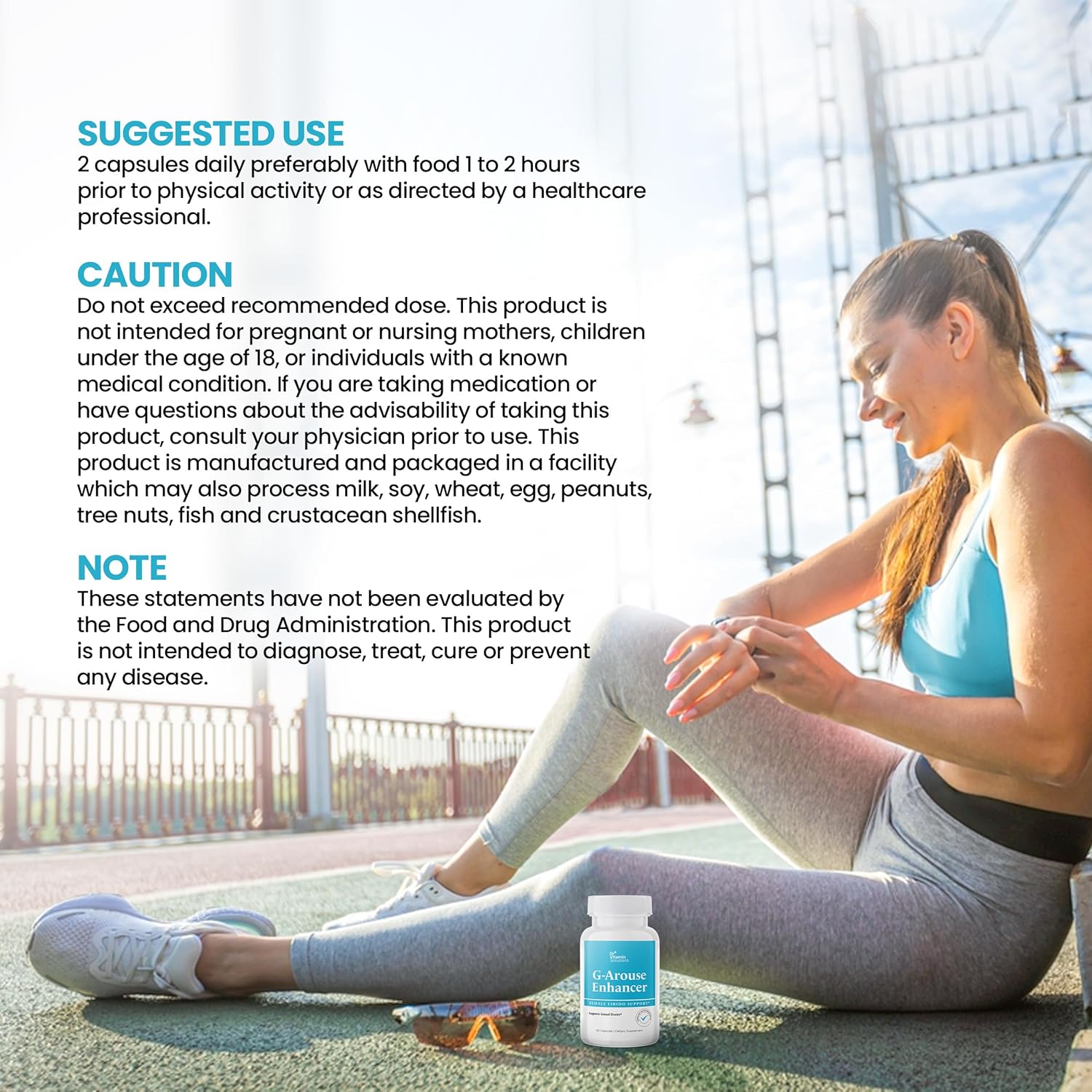 DR VITAMIN SOLUTIONS G-Arouse Enhancer for Female | Libido Booster for Women | Fast Acting Formula w/Horny Goat Weed, Maca Root, Tongkat Ali & Tribulus | Female Libido Booster for Energy, 60 Capsules - DragonVitality