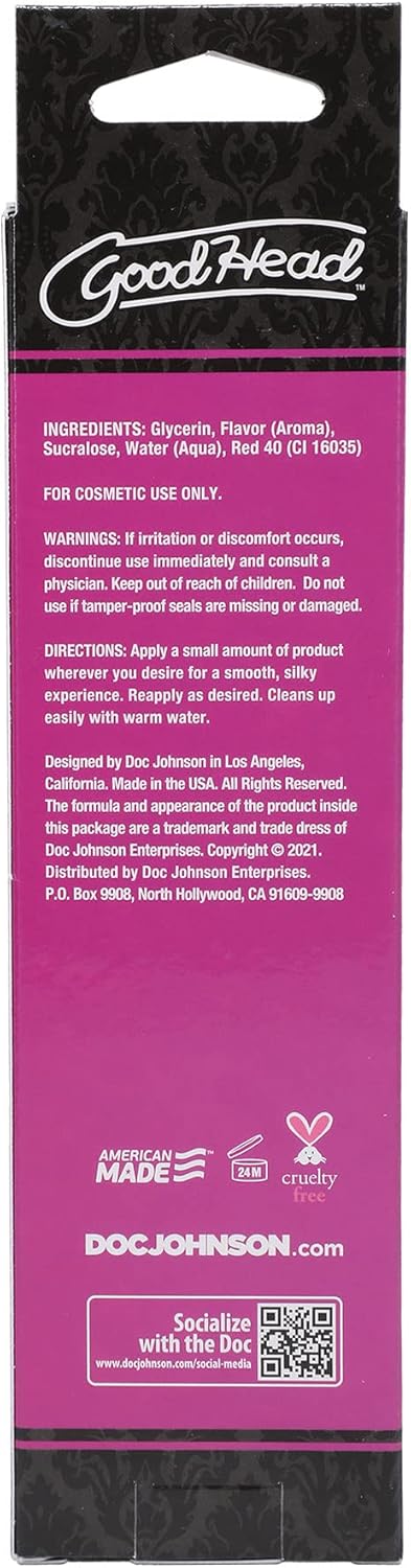 Doc Johnson GoodHead - Warming Oral Delight Gel - Strawberry - 4 fl. oz. (118 ml) - DragonVitality