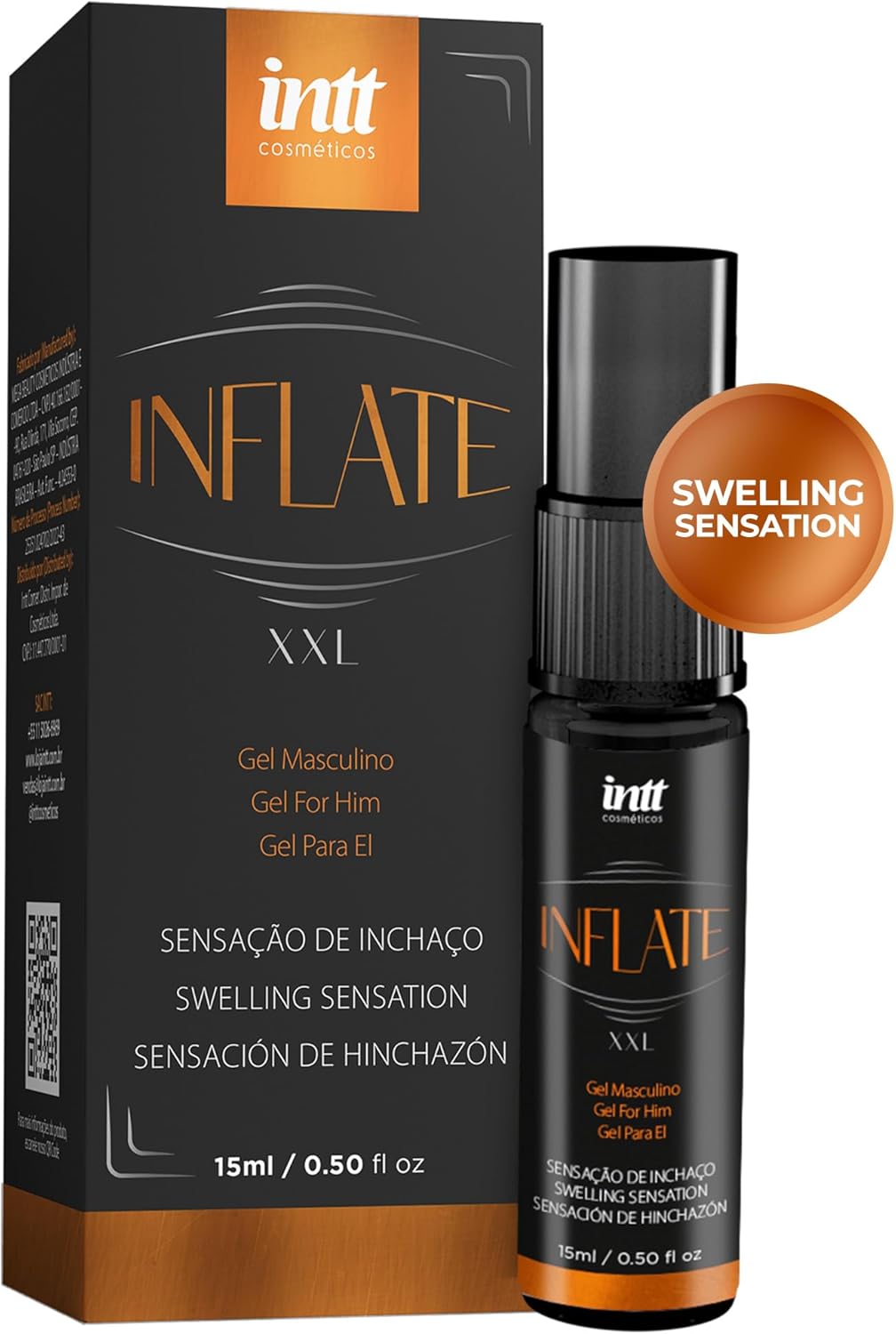 Intt Inflate XXL Massage Oil for Men Long Lasting Effect 15 ml 0.50 Fl Oz INTT - DragonVitality