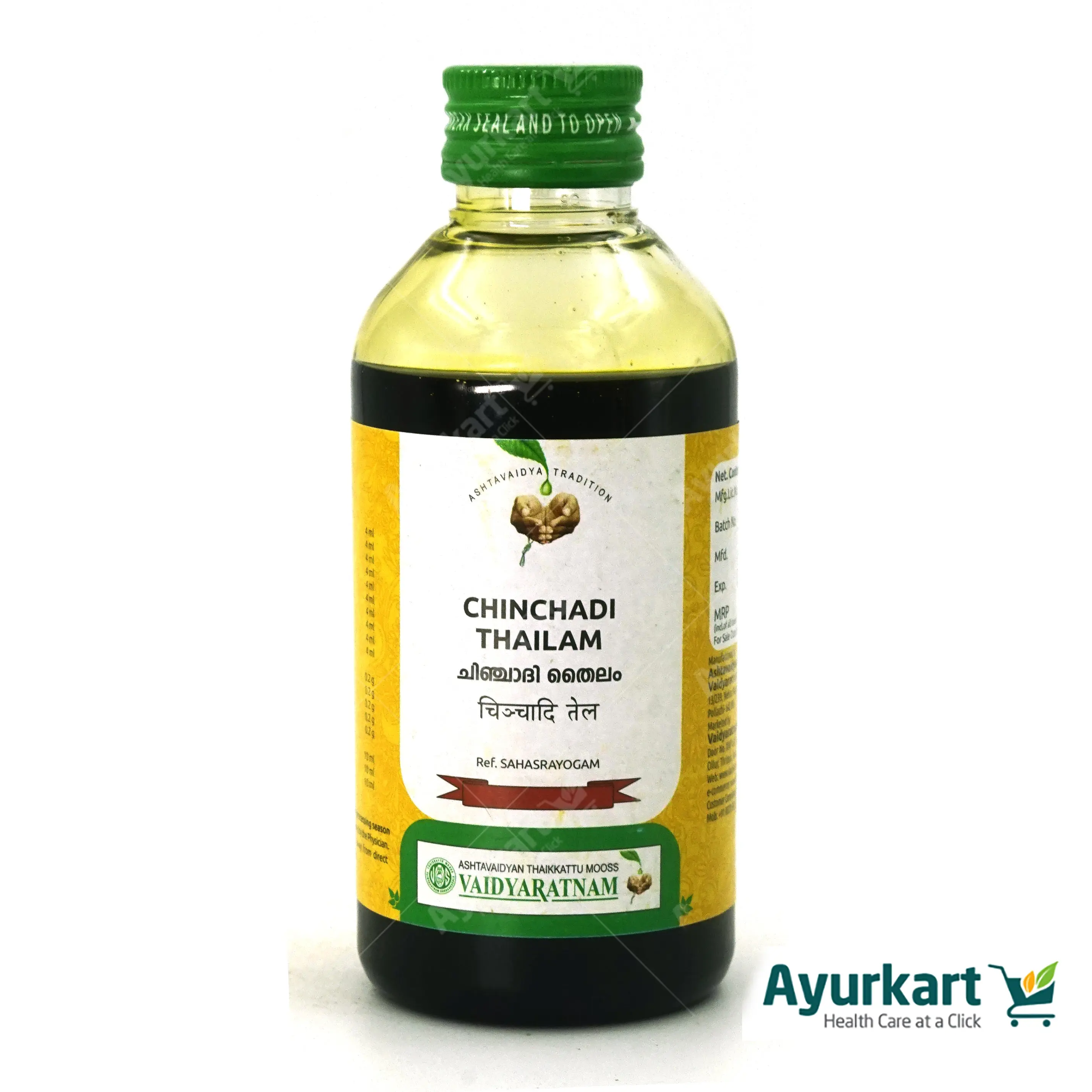 Chinchadi Thailam - 200ML - Vaidyaratnam - DragonVitality