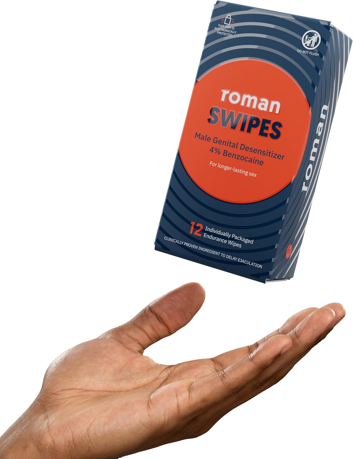 ROMAN Swipes | Fast-Acting, Convenient, Over-The-Counter Wipes Increase Stamina, Formulated with 4% Benzocaine, Features Discreet Packaging | 12-Pack - DragonVitality