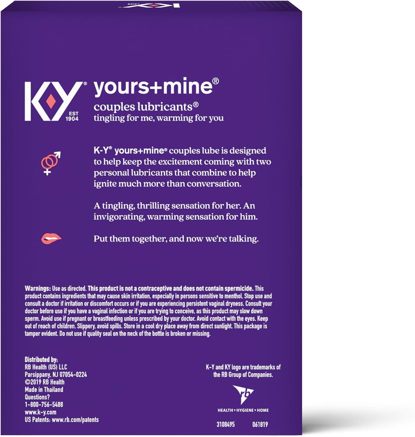 K-Y & Mine Couples Lubricant, Personal Lubricant & Intimate Gel, Sex Lube, Clear, 3 Fl Oz - DragonVitality