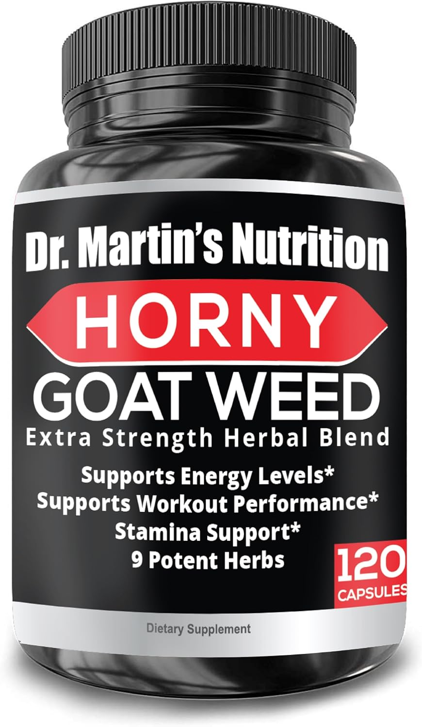 Super Strength 1590mg Horny Goat Weed 120 Capsules With Maca Arginine & Ginseng - Naturally Boost your Health, Workout Performance, Endurance & Energy, Joint Health For Men & Women (120C) - DragonVitality