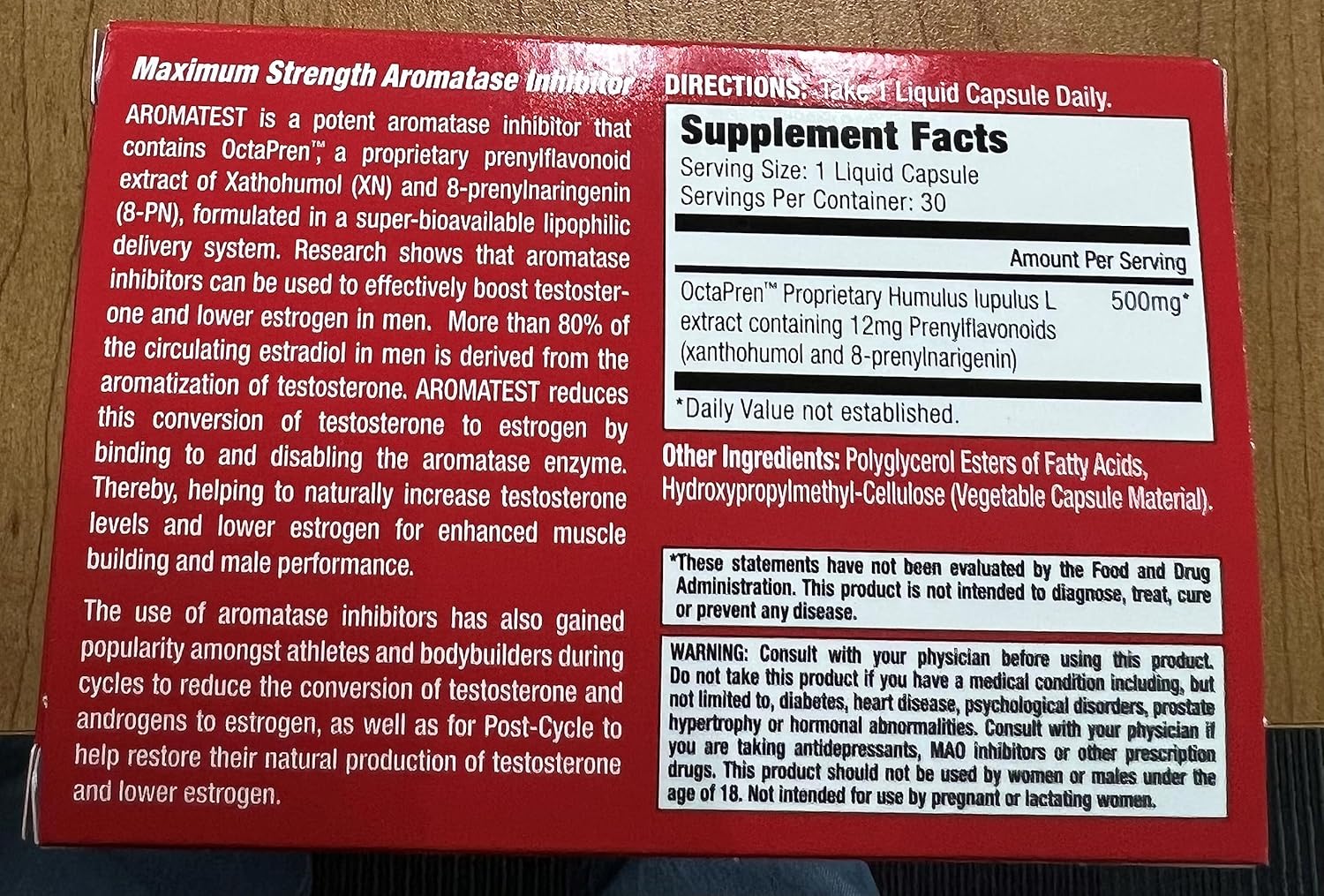 MuscleMeds AROMATEST Testosterone Booster & Aromatase Inhibitor, Lowers Estrogen, Supports Muscle Building & Strength, Anti-Aging Hormone Replacement for Men, 30 Liquid caps - DragonVitality