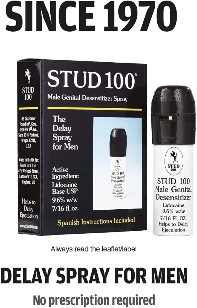 Stud 100 Male Genital Desensitizer Spray, 7/16- Fl. Ounce Box (Pack of 1 - DragonVitality