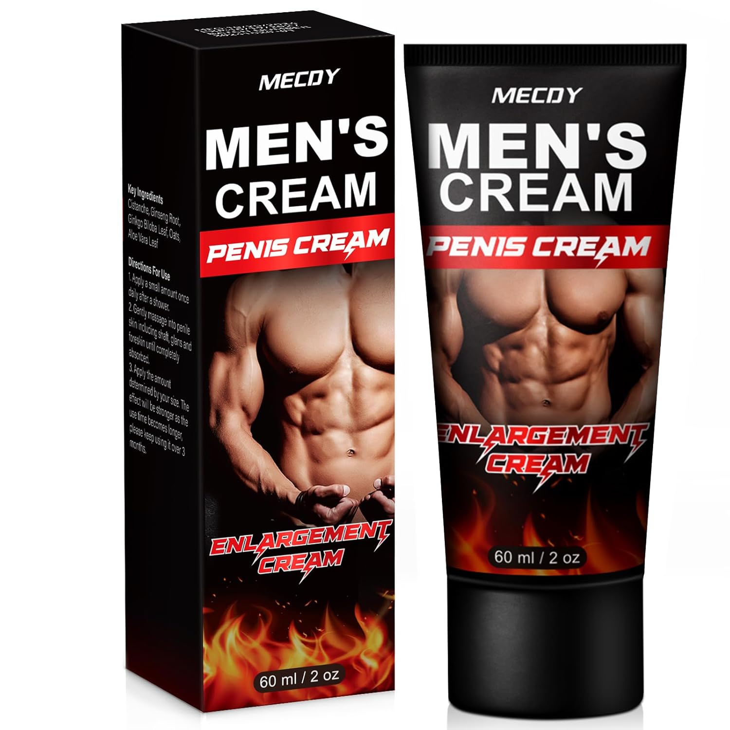 MECDY Male Enhancement Cream, Male Enhancing Supplement, PenisGrowth Enlargement Cream, Increase Length & Girth, Thicker Longer Strong for Male, 60ml - DragonVitality