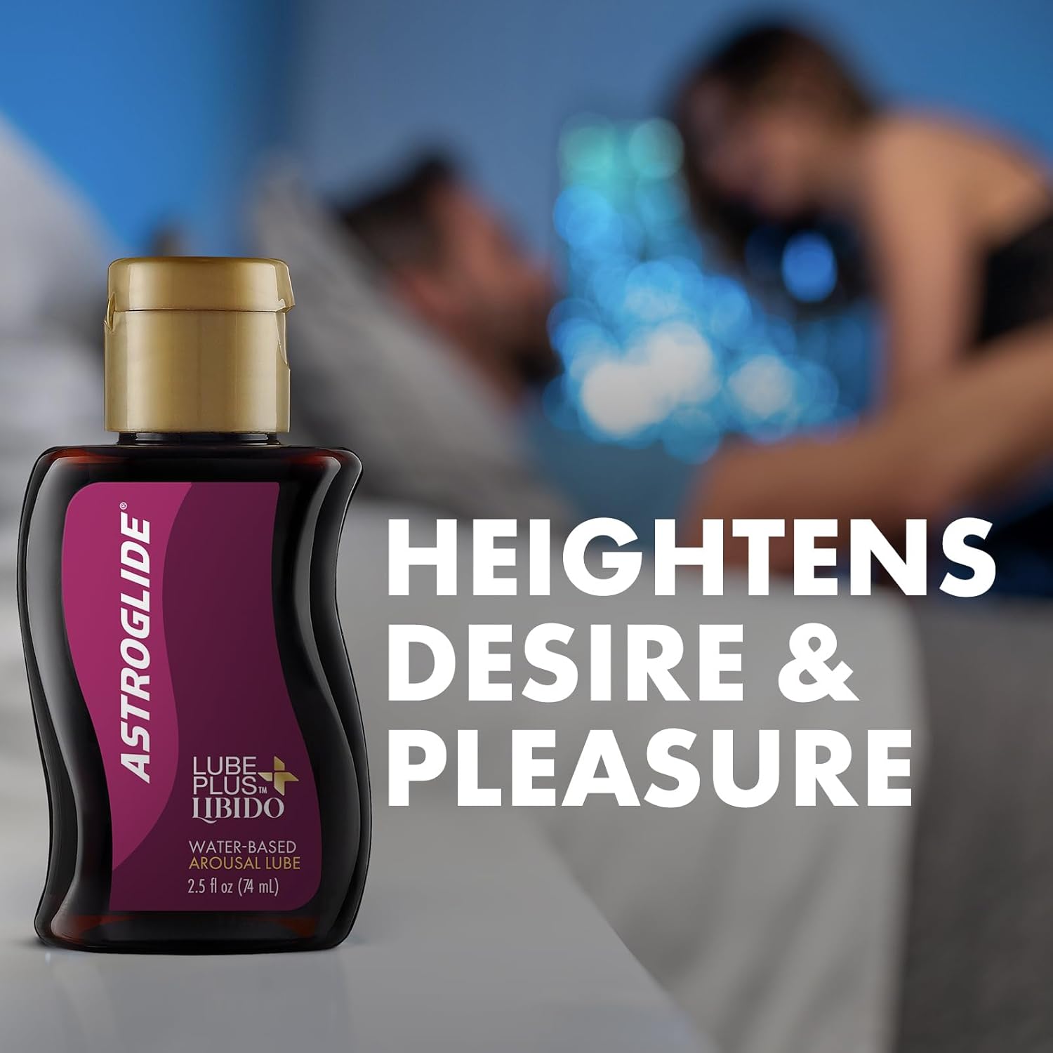 Astroglide Lube Plus Libido (2.5oz), Intimate Arousal Lube Heightens Desire and Sensitivity, Water Based Personal Lubricant, Enhances Pleasure for Women, Men, Couples, Travel Size (Packaging May Vary) - DragonVitality