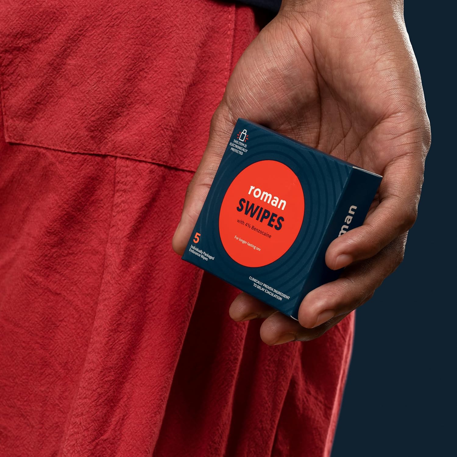 ROMAN Swipes | Fast-Acting, Convenient, Over-The-Counter Wipes Increase Stamina, Formulated with 4% Benzocaine, Features Discreet Packaging | 12-Pack - DragonVitality