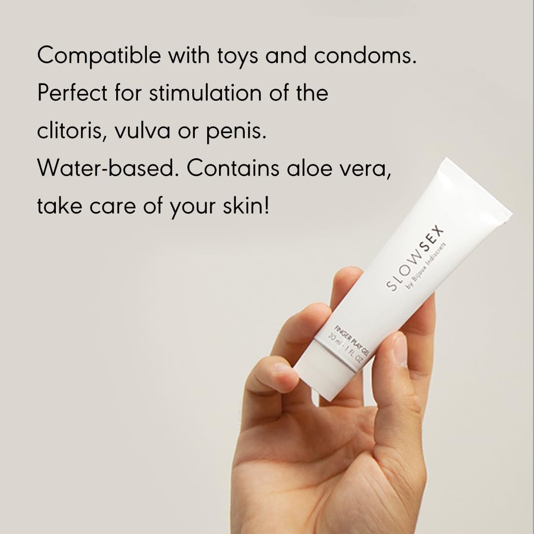 Bijoux Indiscrets Slow Sex Line Finger Play Gel - Pleasure Gel - Personal Sexual Gel for Women - Masturbating Love Gel - Sexy Toys and Condoms Friendly Sex Gel - Clit Stimulation Hot Gel - 1 Fl Oz - DragonVitality