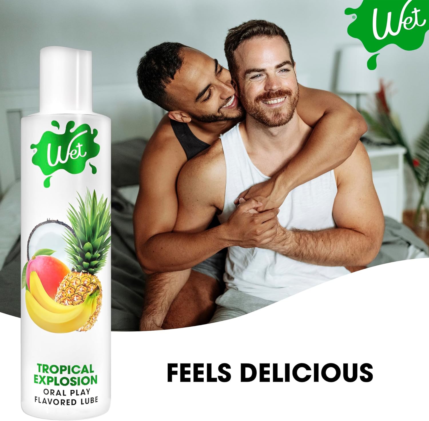Wet Sexy Strawberry Premium Flavored Edible Lube for Men, Women and Couples | Long-Lasting, Condom Safe, Sugar Free, 9 fl oz - DragonVitality
