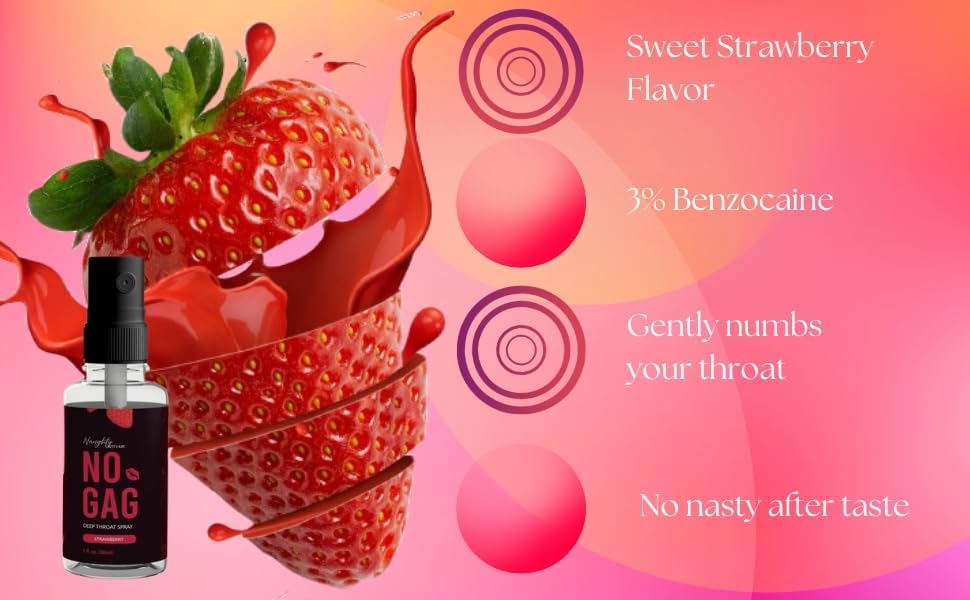 Naughty Kitty Kat Deep Throat Spray | No Gag Sweet Strawberry Mild Numbing Deep Throat Spray | Throat Numbing Spray for Deep Throating 1oz Precise Spray Nozzle | Travel Friendly - DragonVitality