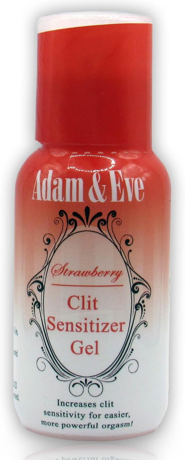 Adam and Eve Strawberry Clit Sensitizer Gel, Tingling Gel for Increased Clitoral Sensitivity and Intense Orgasms, Flavored Lickable Formula Enhances Stimulation, Great for Solo Play and Foreplay, 1 oz - DragonVitality
