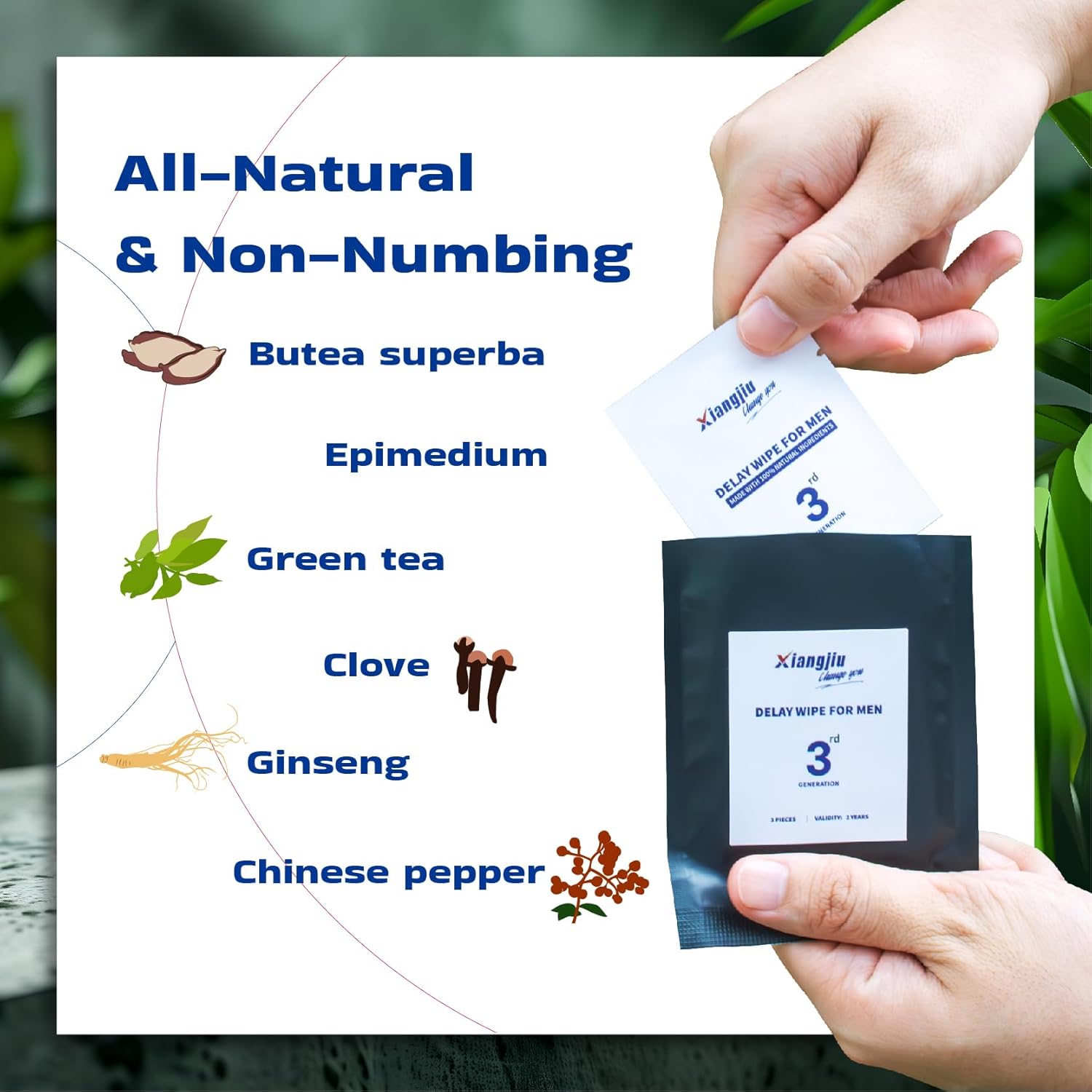 XIANGJIU Delay Wipes for Men, Climax Control for him to Last Longer in Bed, 3 PCS, 3rd Generation - DragonVitality