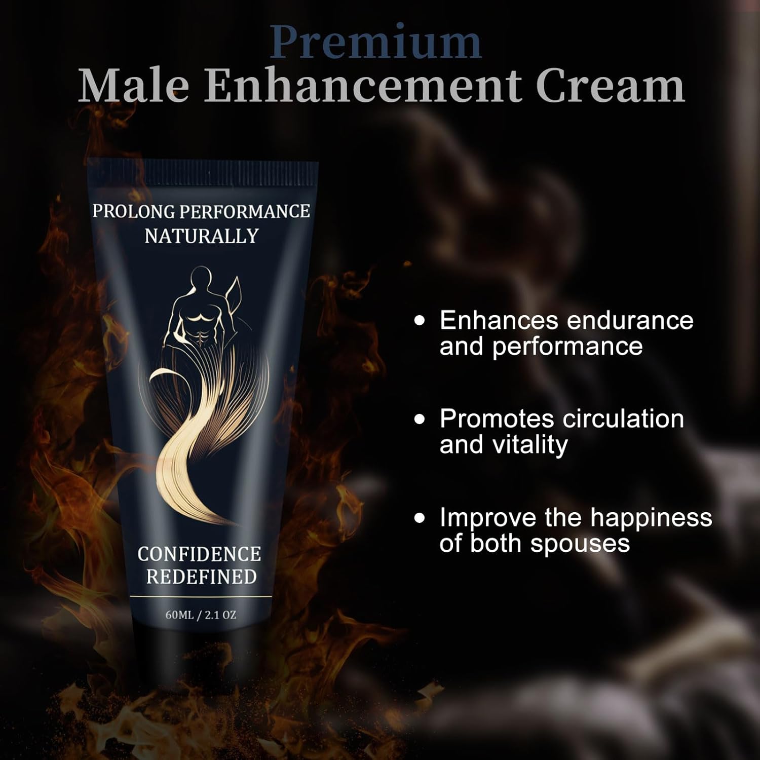 Delay Cream for Men, Plant-Based Moisturizing Male Enlargement Long-Lasting Gentle Formula Men's Comfort Penis Cream with Natural Extracts for Daily Confidence 60ml - DragonVitality