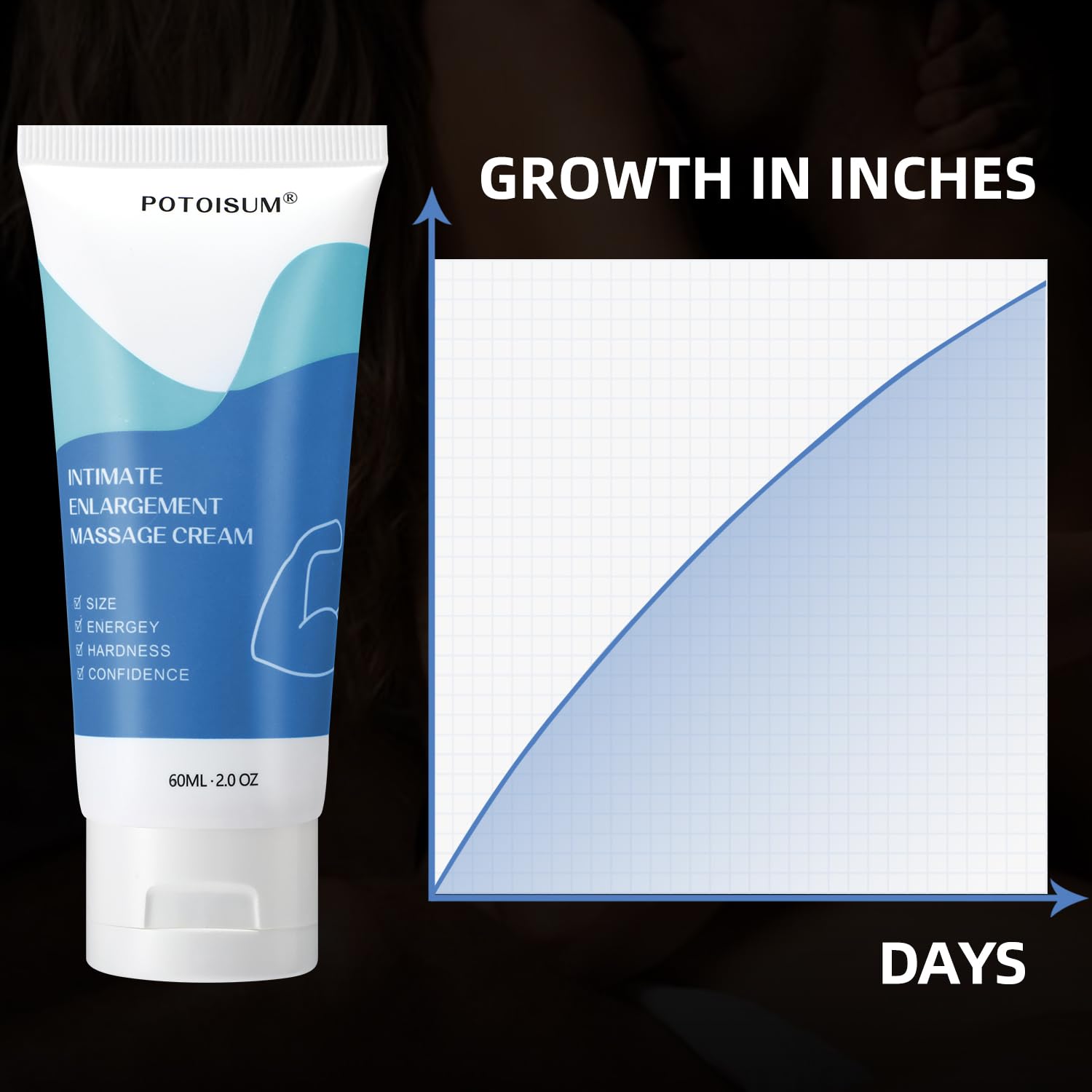Penis Enlargement Cream, Male Private Part Massage, Growth & Extender Gel, Add Inches Increase Size and Girth, moisturizing Cream for Men - DragonVitality