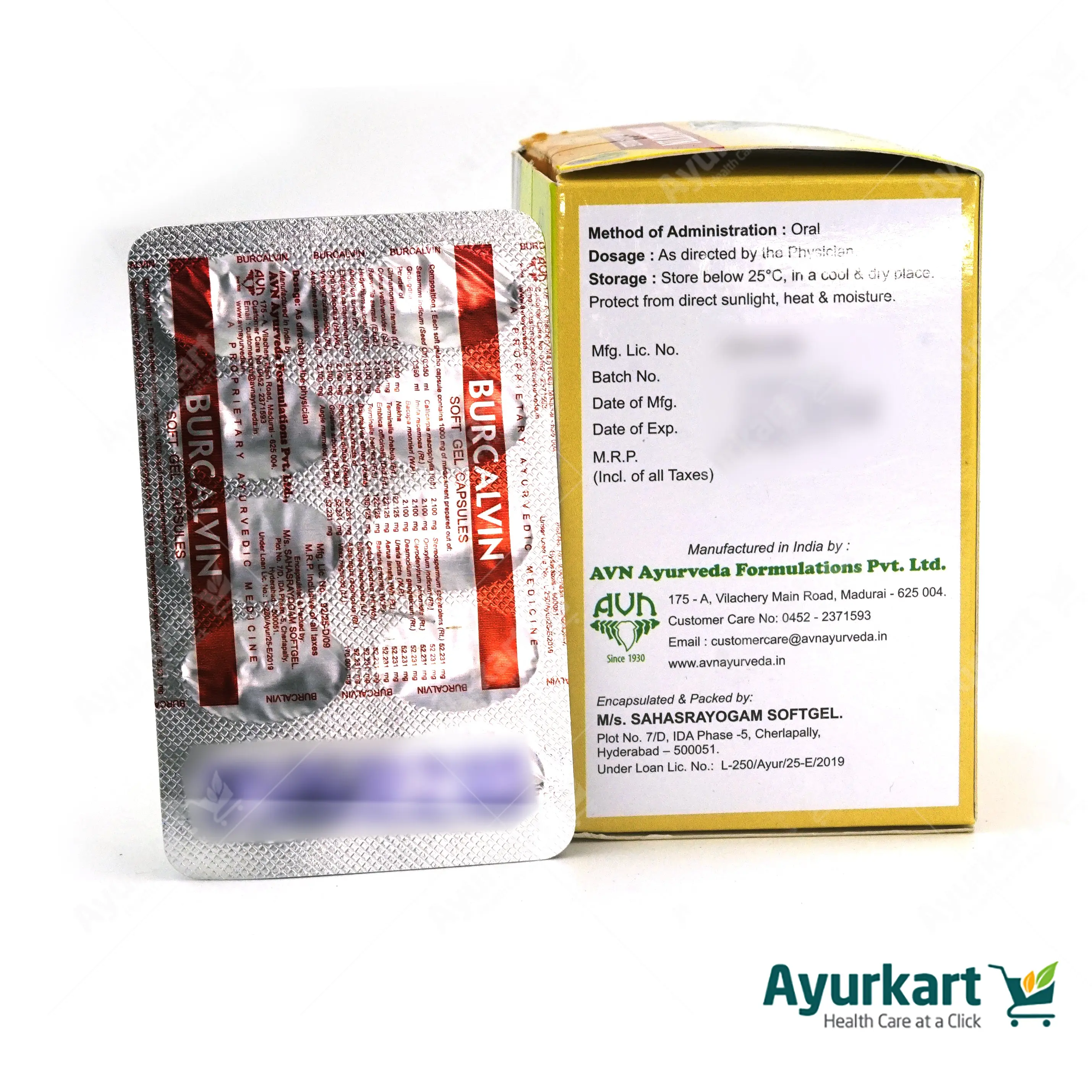 Burcalvin Soft Gel Capsules - 60 Nos. - AVN Arogya - DragonVitality