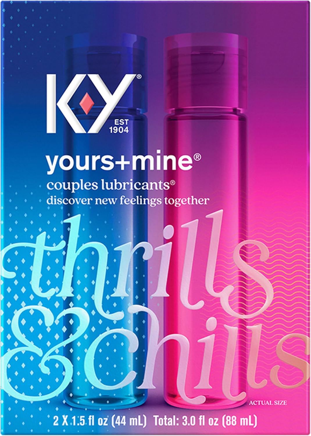 K-Y & Mine Couples Lubricant, Personal Lubricant & Intimate Gel, Sex Lube, Clear, 3 Fl Oz - DragonVitality